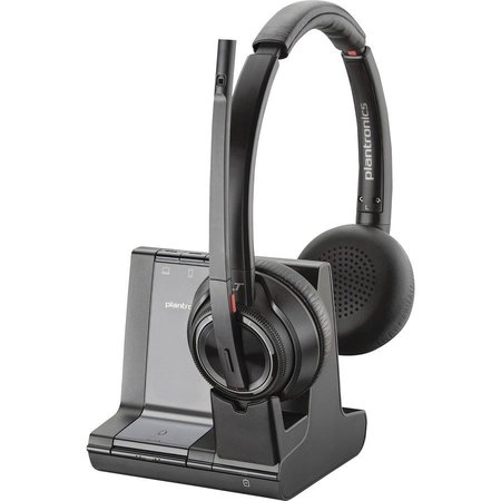 POLY Headset System, Stereo, 7-3/10"Wx8-1/2"Lx8-3/10"H, Black PLNW8220M